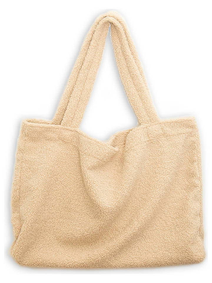 Folkifreckles Shopper "Super Teddy" in Beige - (B)59 x (H)46 x (T)10 cm - onesize