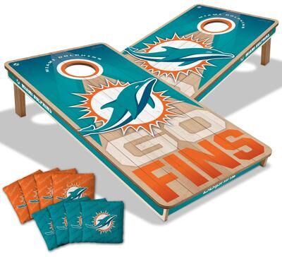Skip's Garage Miami Dolphins NFL 2x4 Professional Cornhole Board Set