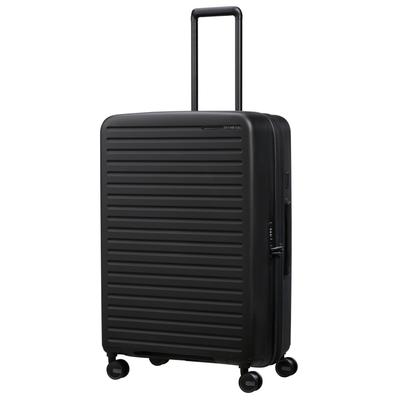 Hartschalen-Trolley SAMSONITE "RESTACKD, verschiedene Größen und Farben", Gr. B/H/T: 51cm x 75cm x 29cm 99 l, schwarz, Polypropylen, unifarben, Koffer, für Urlaub, Reise, Ferien und Geschäftsreise, mit Volumenerweiterung