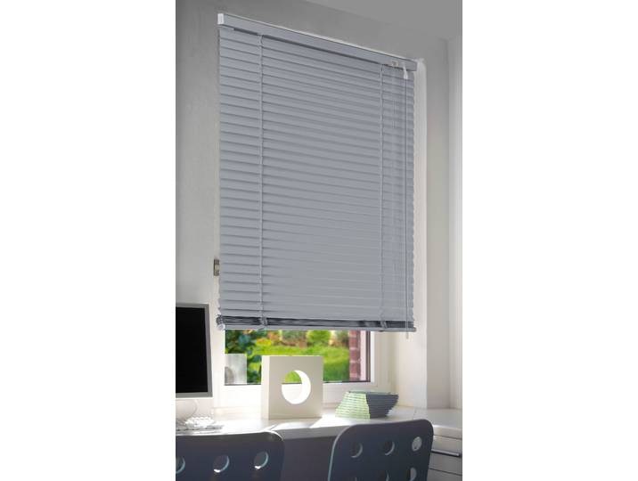 Jalousie KUTTI Jalousie 'Sammy', freihängend, Aluminium, Montage an Wand oder Decke Gr. 6, silber (silberfarben, silber), B:120cm H:130cm, Jalousien, Jalousie, Alu-Jalousie freihängend