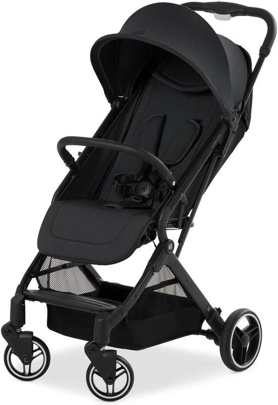 Reisebuggy mit Liegefunktion - Kompakter Kinderwagen - Bequemes Reisen - Leichtes Aluminiumgestell - Bis zu 25 kg - Schwarz