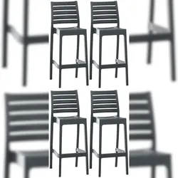 CLP 4er Set Barhocker Ares dunkelgrau