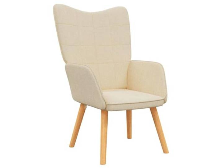 Relaxsessel Creme Stoff Stahlrahmen,Holzbeine,Schaumstoff-Polsterung,quadratische Nähte,max. 110 kg pro Sitzplatz