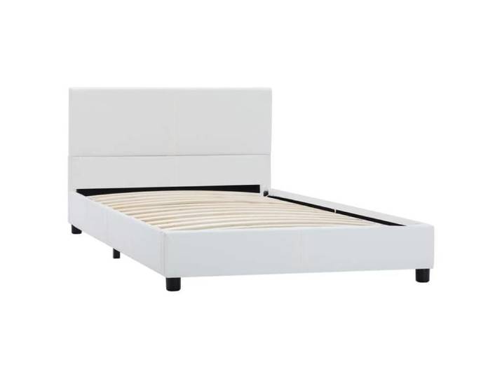 Mode Meuble de chambre - vidaxl - Cadre de lit sans matelas - blanc similicuir 90x200 cm - pour maison N1B12832