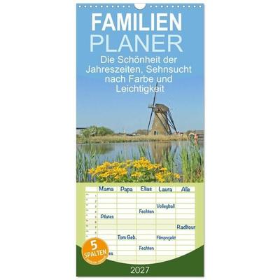 Familienplaner 2027 - Die Schönheit der Jahreszeiten, Sehnsucht nach Farbe und Leichtigkeit mit 5 Spalten (Wandkalender, 21 x 45 cm) CALVENDO