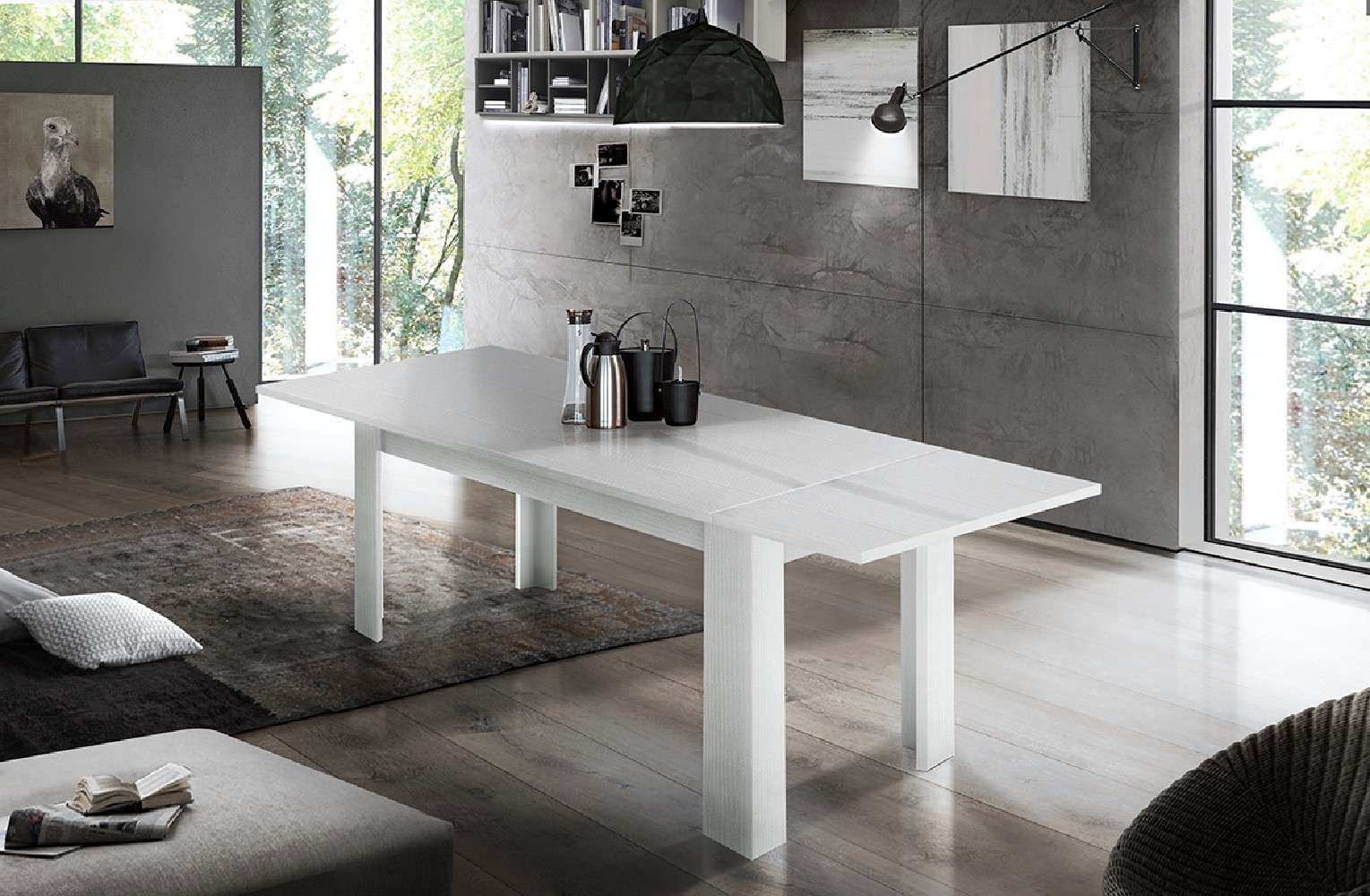 Esstisch HOME AFFAIRE "JESI", weiss (weiß, eiche weiß gekalkt, weiß, eiche weiß gekalkt, weiß, eiche weiß gekalkt), B:160cm H:75cm T:90cm, Tische, Esstisch weiß, eiche weiß gekalkt, weiß, eiche weiß gekalkt, weiß, eiche weiß gekalkt B/H/T: 160cm x 75cm x 