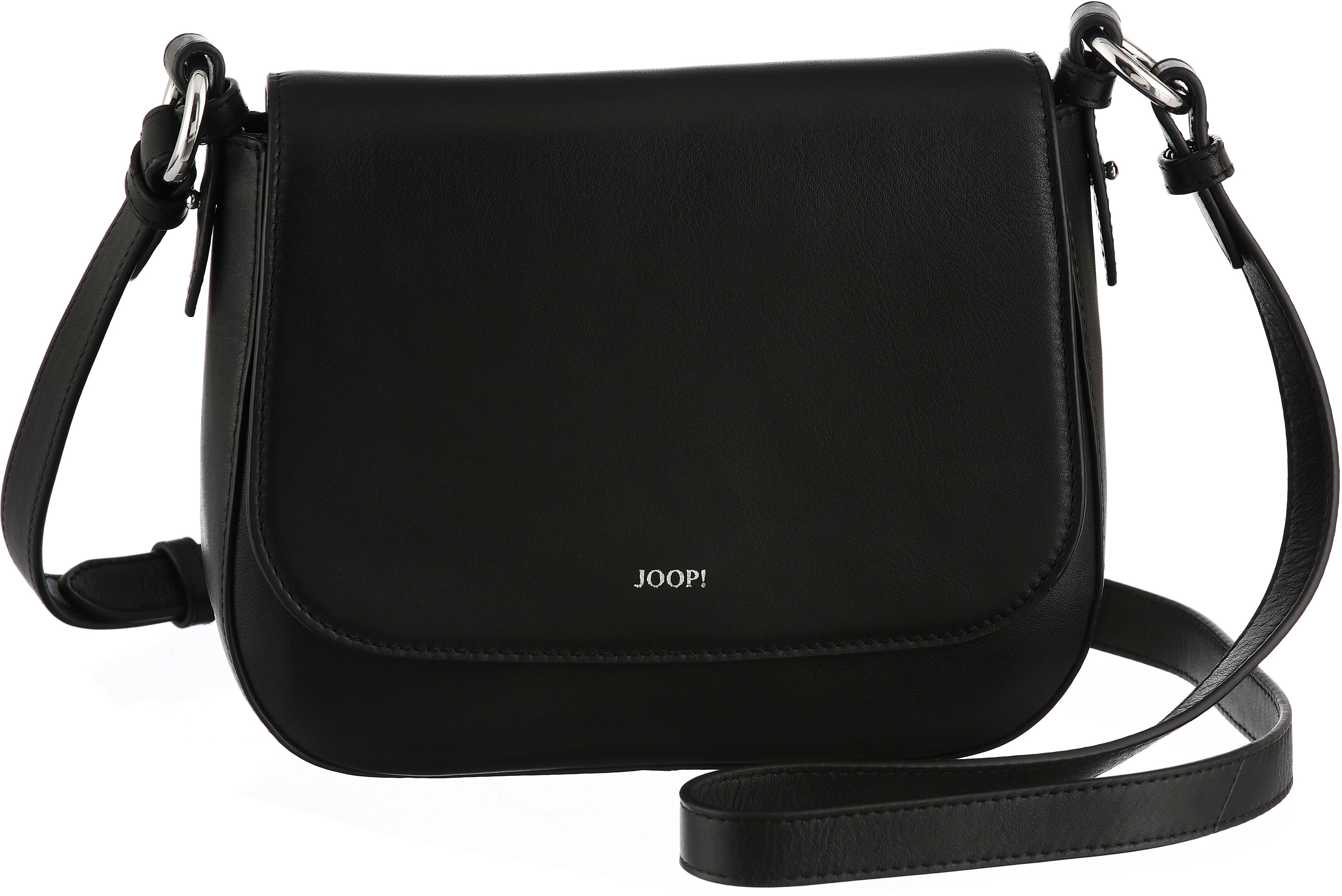 Joop! Schultertasche JOOP "sofisticato 1.0 esmera shoulderbag shf", Damen, Gr. B/H/T: 22cm x 17cm x 6cm, schwarz, Rindsleder, Taschen Schultertasche, aus Rindsleder, mit verstellbarem Schulterriemen, Querformat, Topseller