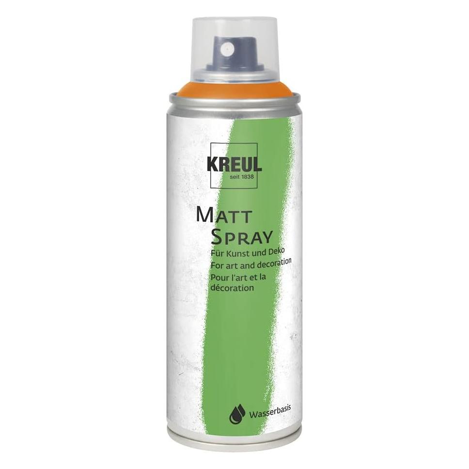Kreul 76313 - Farbspray orange, 200 ml, klassisch matte Sprühfarbe auf Wasserbasis hochpigmentiert u (200 ml) (76313)
