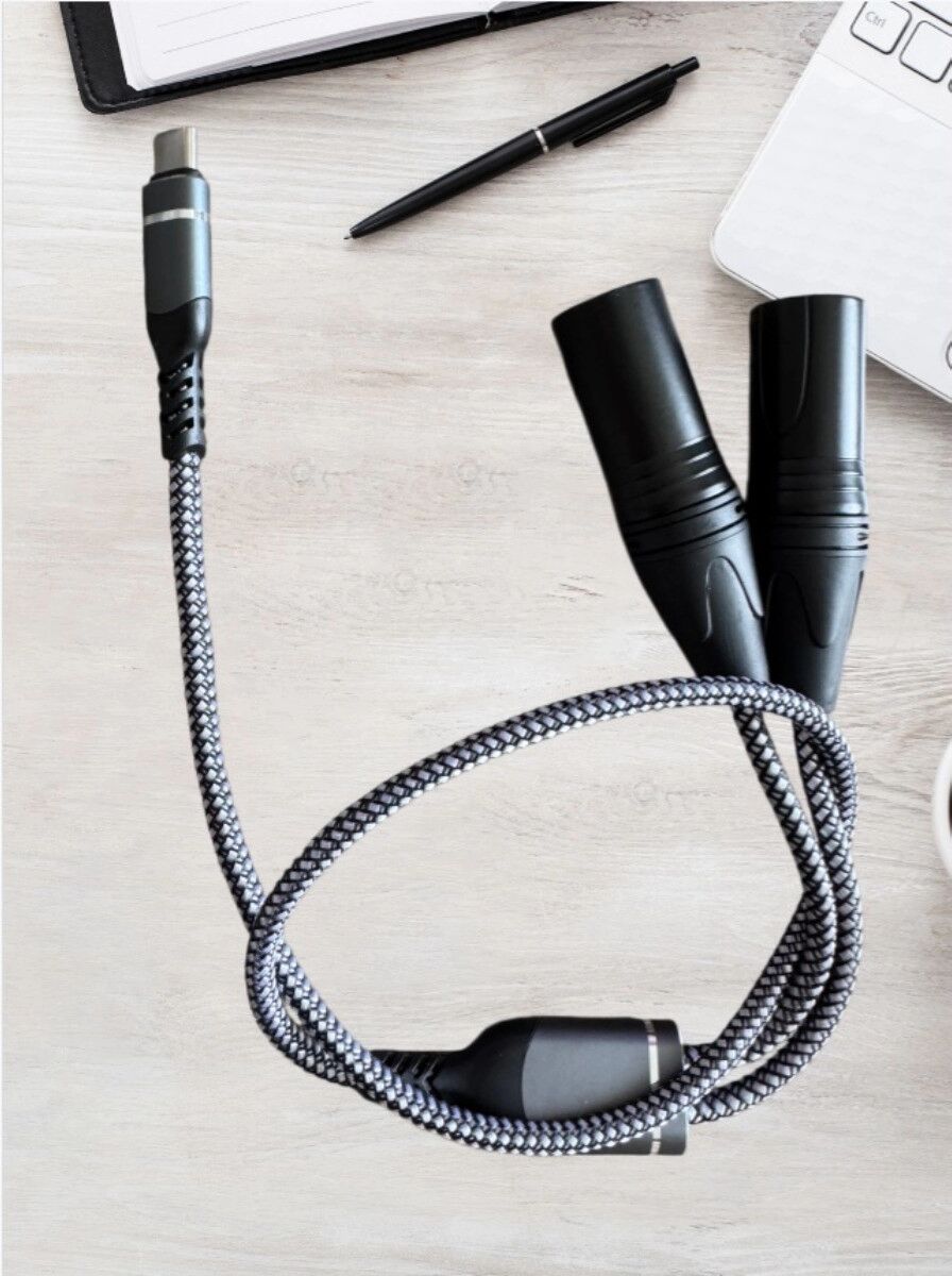 INF Câble XLR Mâle vers Femelle 2m – Blindé Équilibré, Gaine Tressée Type Fil de Pêche, Compatible Alimentation Fantôme