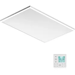 Wiltec Infrarot Deckenheizung 660W 108x63x3,5cm Infrarotheizung LED Heizung, Heizkörper, Weiss