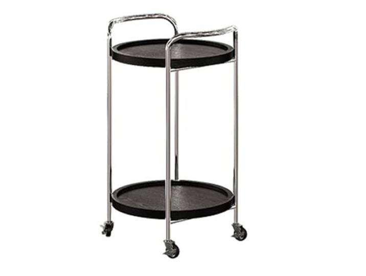 9bbhfJw4R Couchtisch im Landhausstil Retro-minimalistischer runder Sofa-Beistelltisch mit beweglichem Regal auf Rollen(Schwarz)