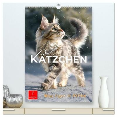 Kätzchen - Mini-Tiger in Aktion (hochwertiger Premium Wandkalender 2027 DIN A2 hoch), Kunstdruck in Hochglanz