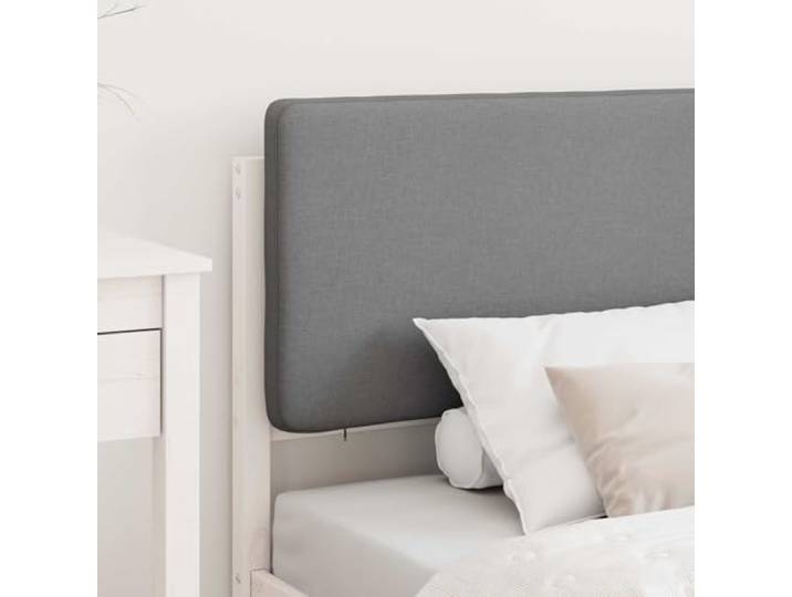 KTHLBRH Bett Kiefer massiv hellgrau 80 x 200 cm Gepolstertes Kopfteil, Plattform ohne Boxspring, Bezug waschbar, einfache Montage