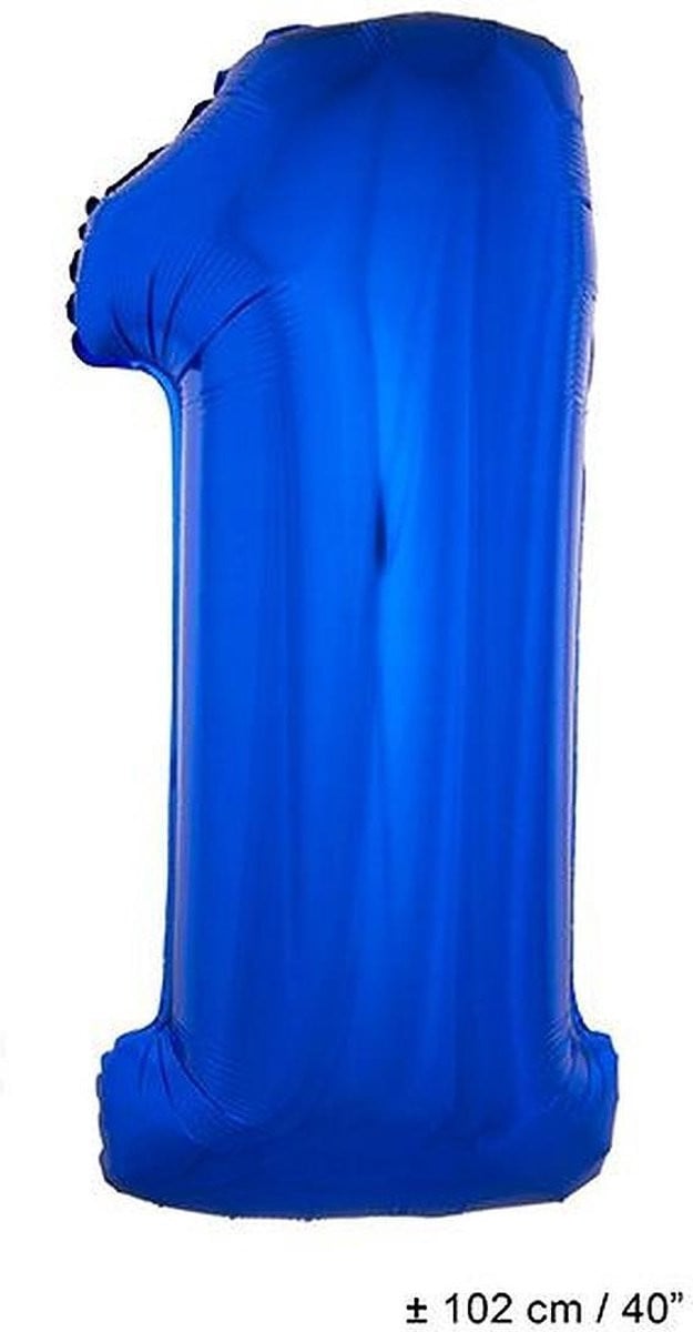 Folieballon Blauw Cijfer 1 Groot