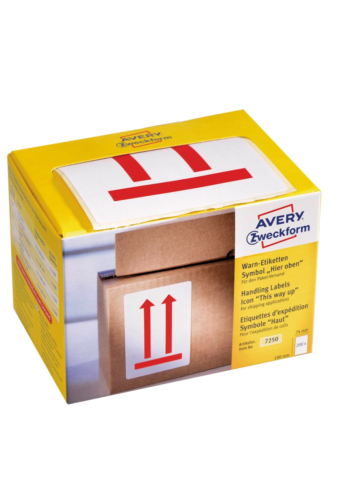 Avery Labels in dispenser pre-printed with "Up" paper material