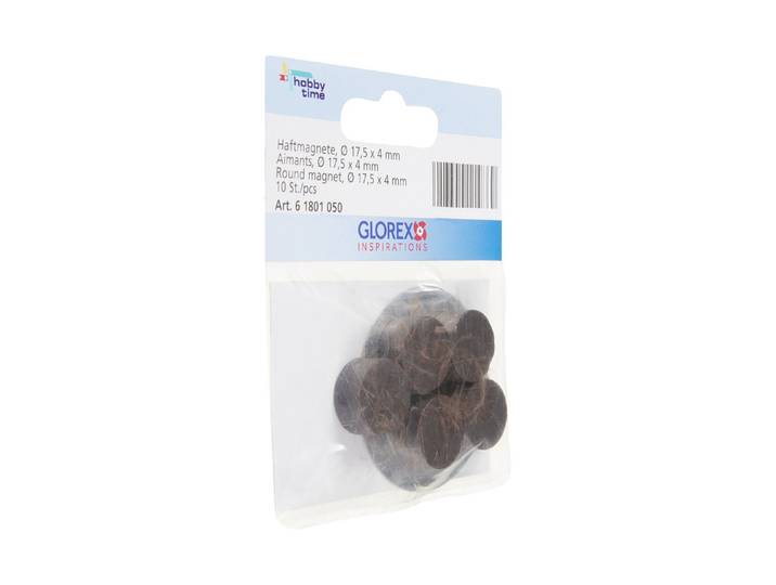 Glorex Haftmagnete Rund Schwarz ⌀ 17.5 × 4 mm 10 Stück
