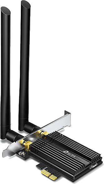 Tarjeta de red - TP-Link ARCHER TX50E, AX3000, Wi-Fi 6, Bluetooth 5.0 PCle, Negro
