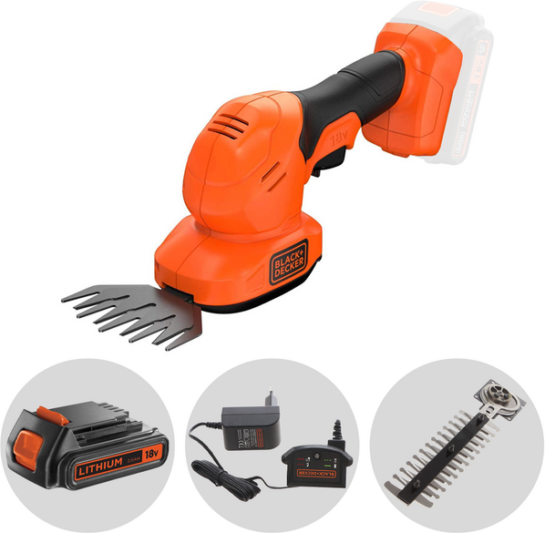 Black & Decker B&DBCSS18D1W - Cisaille à gazon et à haies à batterie - 18V 2Ah