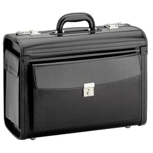 D&N Pilotenkoffer Business & Travel, 2685, schwarz, 29 Liter, mit 2 Zahlenschlössern, aus Lederfaserstoff