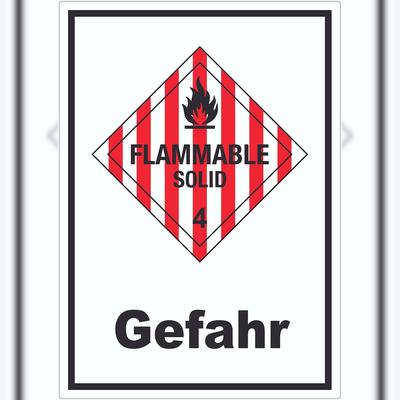 HB-Druck Aufkleber Entzündbare feste Stoffe Gefahr Flammable Solid A8 (52x74mm)