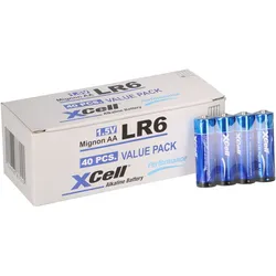 40x XCell 10x 4er Folie AA LR6 Mignon Super Alkaline Batterie