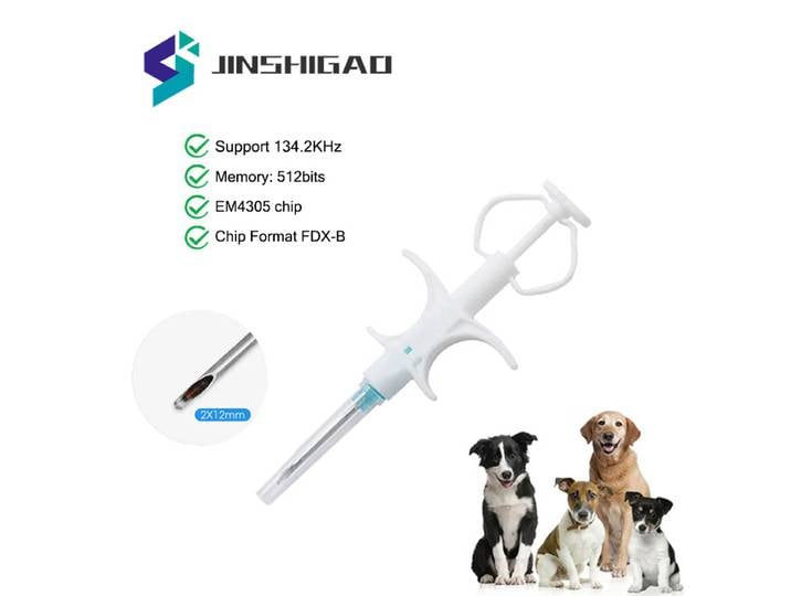 100 pièces Pet EM4305 Micropuce 134.2KHz FDX-B puce d'identification animale puce animale seringue norme internationale