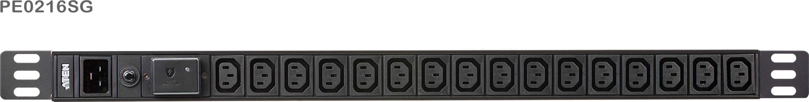 ATEN PE0216SG Stroomverdeelsysteem 10A met 16-poorts IEC-C13 basis PDU en overspanningsbeveiliging