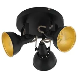 EGLO, Deckenstrahler, 75514 THORNTON E14 Spot Ø210mm Schwarz Gold (E14)