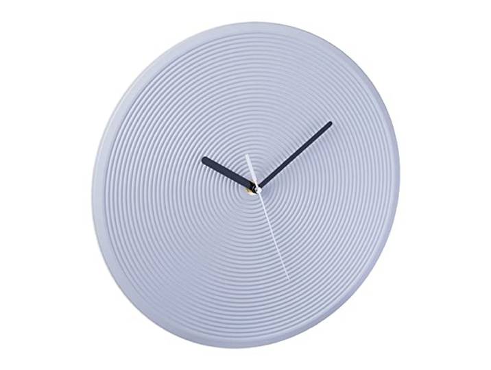 Relaxdays wandklok Ø 30,5 cm, moderne muurklok zonder cijfers, op batterijen, secondewijzer, woonkamer, keuken, grijs