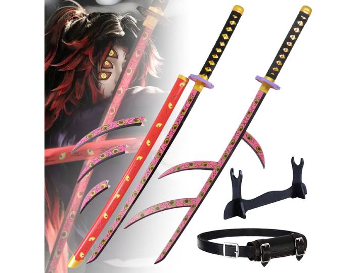 40 pouces démon Slayer Kokushibo Katana Kimetsu No Yaiba Anime Cosplay épée Ninja couteau taille réelle japonais Katana samouraï sabre