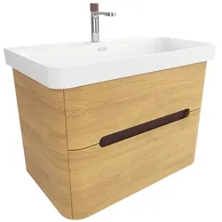 SAT Fusion Waschtisch mit Unterschrank 77,5x53x45 cm Honigeiche matt SATFUSION280DMMWBA