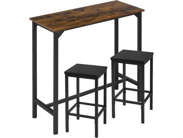 EUGAD Bartisch mit Barhocker Set, Stehtisch mit 2 Hockern, Essgruppe
