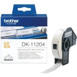 Brother DK-11204 Etiketten erstellendes Band Schwarz auf weiss