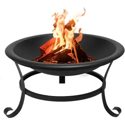 Grafner, Feuerschale, Feuerschale mit Funkenschutzgitter, Feuerhaken und Kohlerost Feuerkorb Ø 52cm (52 cm)