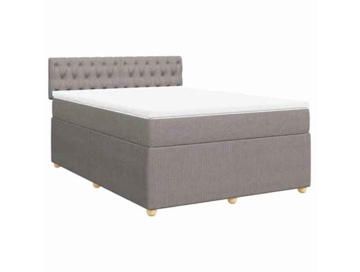 KKgypkn Boxspringbett mit Matratze Taupe 140x200 cm Stoff – Taschenfederkernmatratze mit Lattenrost für erholsamen Schlaf