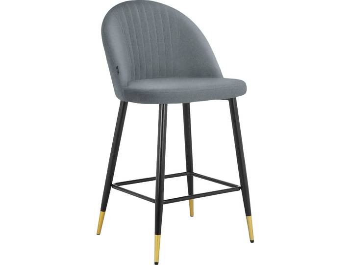 Bistrostuhl GOODPRODUCT Embrosse , grau, B:48cm H:96cm T:55cm, Stoff, Stühle, Bistrostuhl, mit Sitz und Rücken gepolstert, in schönem Velourstoff, Sitzhöhe 65 cm