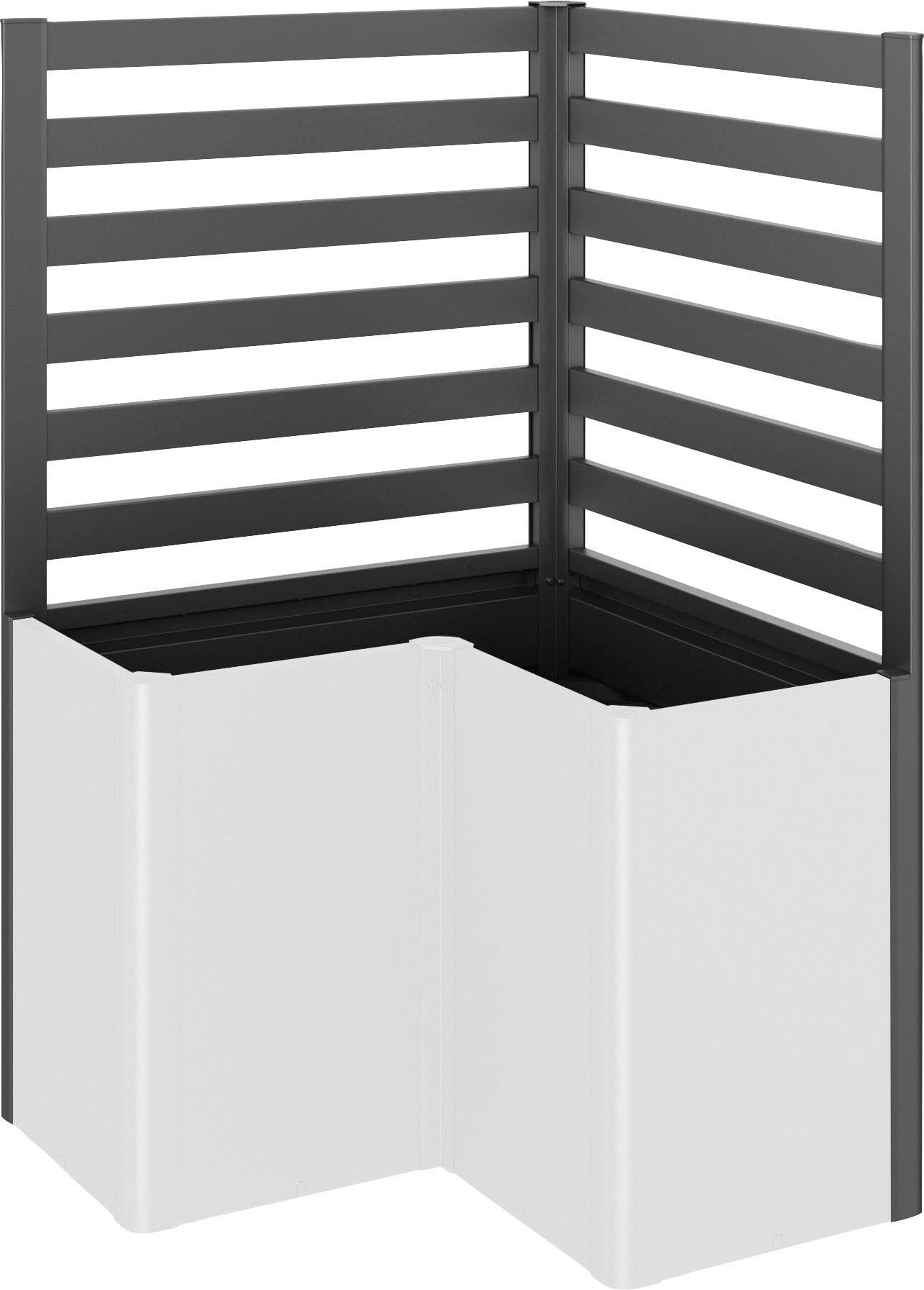 Rankgitter BIOHORT, grau (dunkelgrau, metallic), B:102cm H:91cm, Stahlblech, Rankhilfen, für biohort Hochbeet Belvedere L100