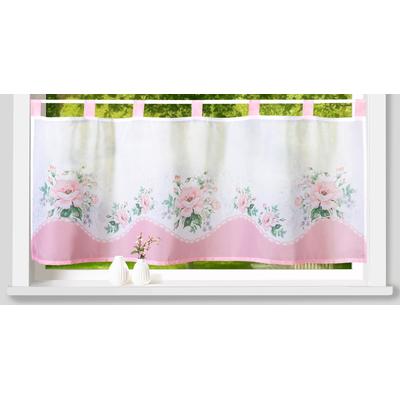 Scheibengardine WECKBRODT "Sarah" Gr. 1, bunt (multi), B:120cm H:45cm, Voile, Polyester, Gardinen, Bistro, Voile, bedruckt, floral, HxB 45x120cm, Gardine, Store