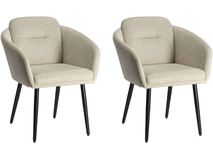 Esszimmerstuhl Fleur , beige, B:65cm H:82cm T:65cm, LEGER HOME BY LENA GERCKE, Stühle, Esszimmerstuhl, Strukturstoff, ergonomisches Design, gesteppte Rückenlehne