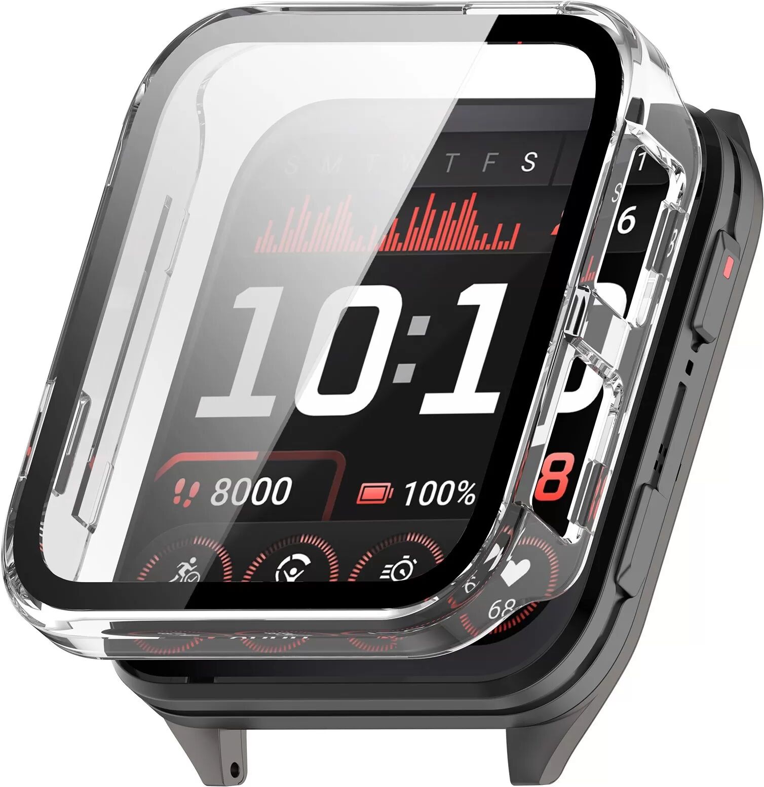 INF Coque de protection intégrale compatible avec Garmin Venu X1 - Protection écran incluse Transparent