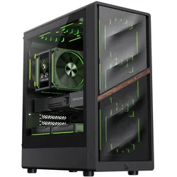 GameMax Boitier Mini Tour Micro ATX Aeris 330 ARGB avec panneau vitré (Noir) (ITX, mATX), PC Gehäuse, Schwarz