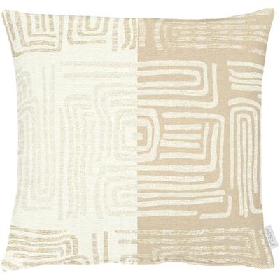 Dekokissen APELT "Mino", beige, B:49cm L:49cm, Obermaterial: 75% Polyester, 15% Baumwolle, 10% Viskose, Dekokissen_Sitzkissen_Kissenhüllen, mit graphischen Motiven