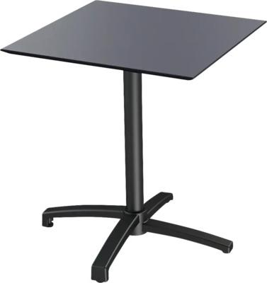 X Cross Terrassentisch Schwarz gestell + Schwarz HPL 70x70 cm