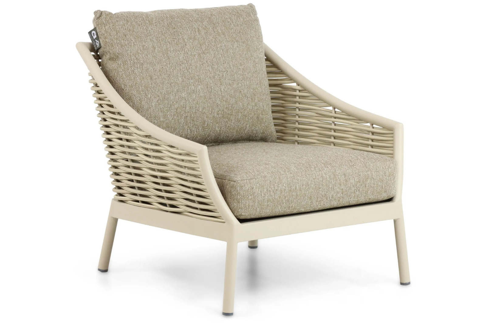 Apple Bee Milou lounge tuinstoel in beige met aluminium en rattan