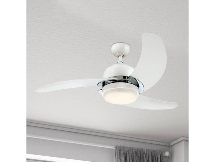 Westinghouse Simone Ventilator, LED-Lampe, weiß, weiß / opal, für Wohn- / Esszimmer, Holz, Modern