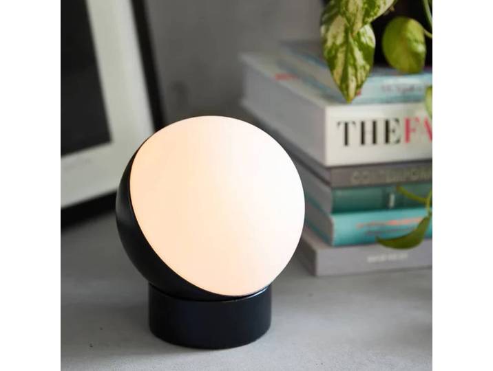 Beacon Lighting Fensterbank Tischlampe Mikoh, schwarz, für Wohn- / Esszimmer, Glas