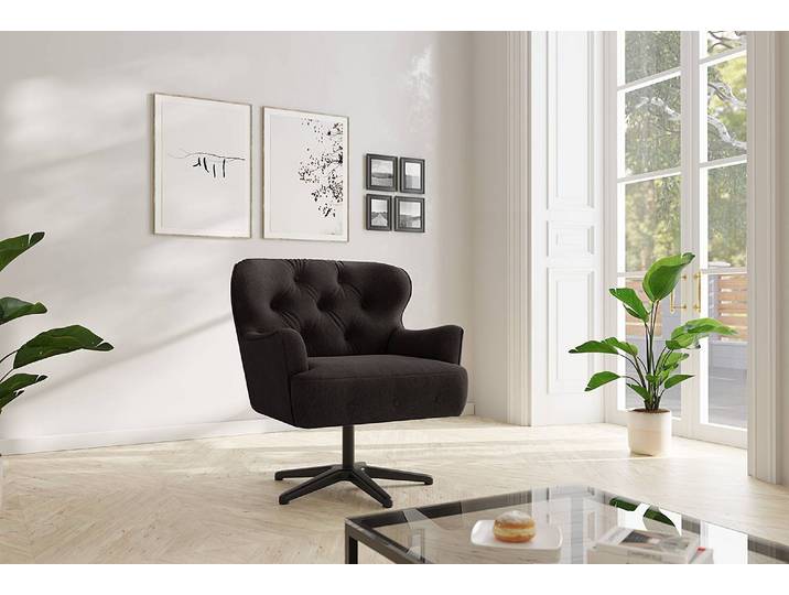 Sessel Lodging Grau Flachgewebe Euron 83 x 97 x 87cm