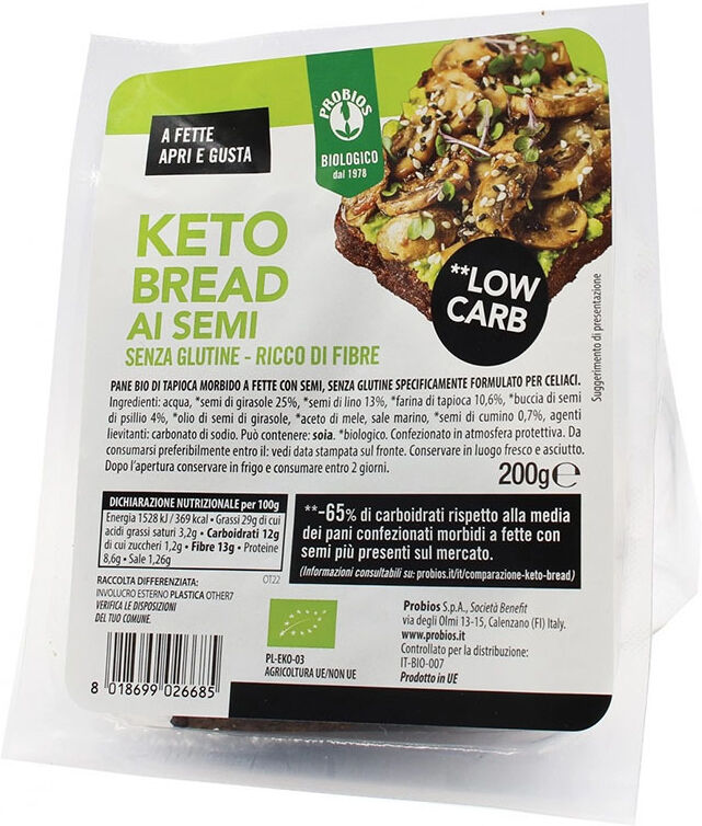 Probios Keto Bread Con Semi Senza Glutine 200 G