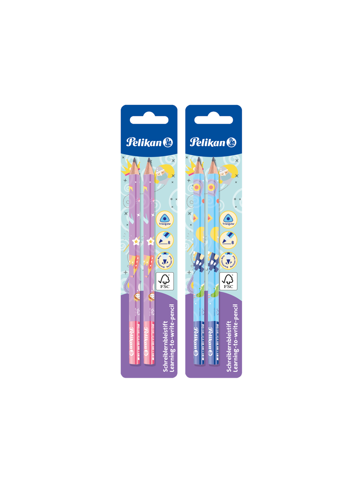 Pelikan Bleistift Schreiblernbleistift BJ, 2 Stück auf Blisterkarte sortiert