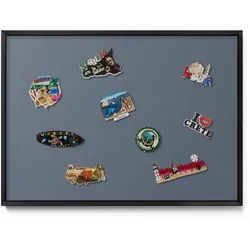 MAGNETTAFEL 70x50 cm Schwarzer Rahmen Kühles Grau